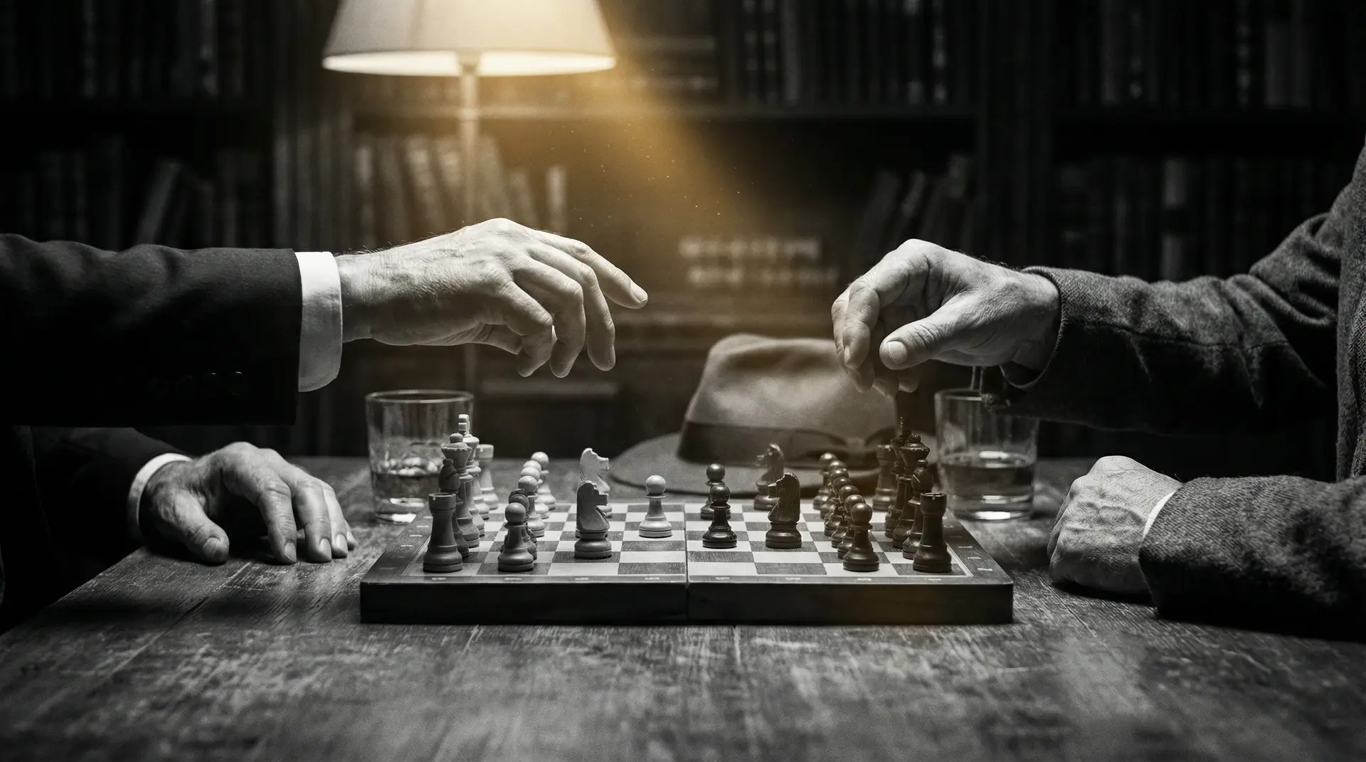jk裸 艺术探索系列 - 非线性叙事，棋盘上的对弈象征命运的交错